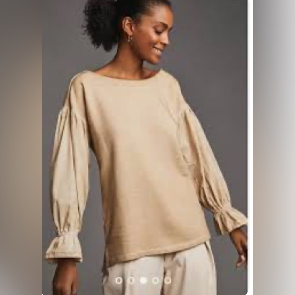#953 Anthropologie Pilcro Mixed-Media Pullover size Medium - Picture 2 of 6